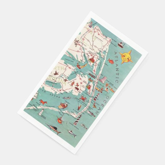 The Outer Banks Map Serviette (Ecke)