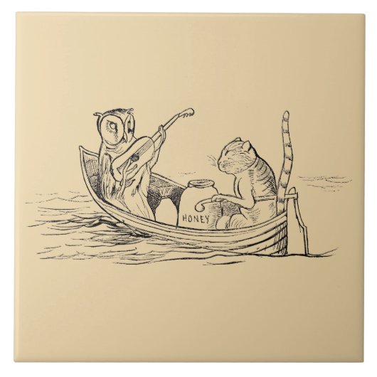 The Owl and the Pussycat (von Edward Lear) Fliese (Vorderseite)
