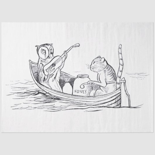 The Owl and the Pussycat (von Edward Lear) Seidenpapier (Vorderseite)