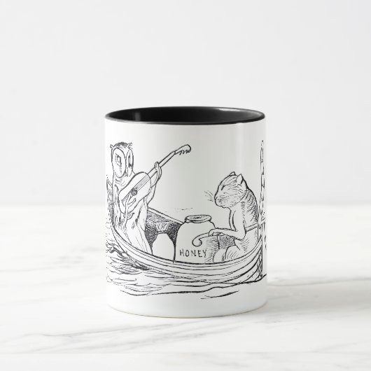 The Owl and the Pussycat (von Edward Lear) Tasse (Zentrum)