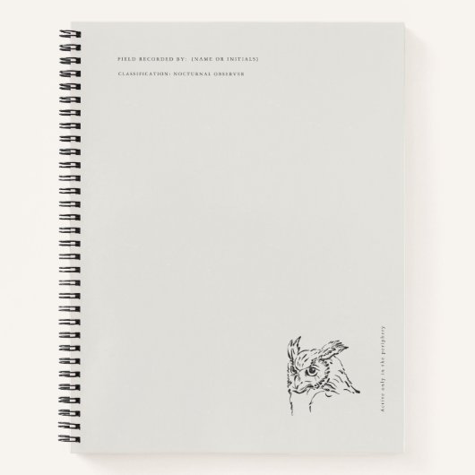The Owl- Naturalist Menagerie Archive  Notizblock (Vorderseite)