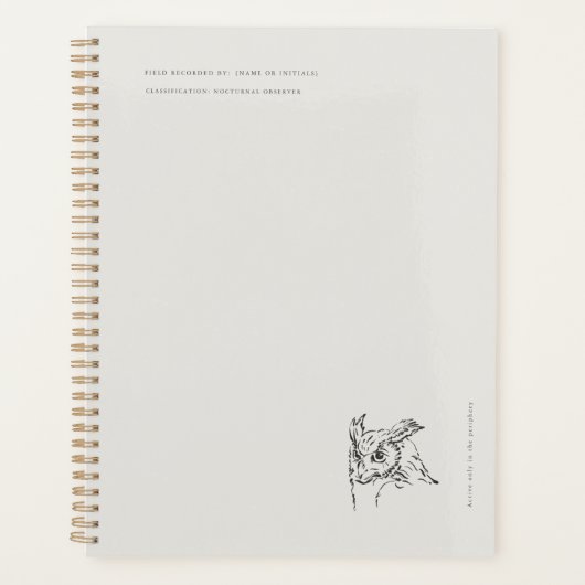 The Owl- Naturalist Menagerie Archive  Planer (Vorderseite)