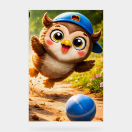 The owl playtime vibrant vertical nursery wall pos acrylschild