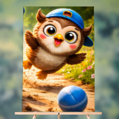 The owl playtime vibrant vertical nursery wall pos acrylschild (Neutral)