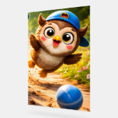 The owl playtime vibrant vertical nursery wall pos acrylschild (Winkel)