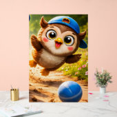 The owl playtime vibrant vertical nursery wall pos acrylschild (Hochzeit)