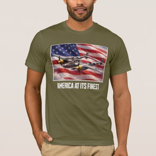 The P-38 Lightning - America at its Finest T-Shirt (Vorderseite)
