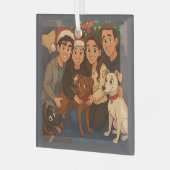 The pack at Christmas  Ornament Aus Glas (Vorderseite links)