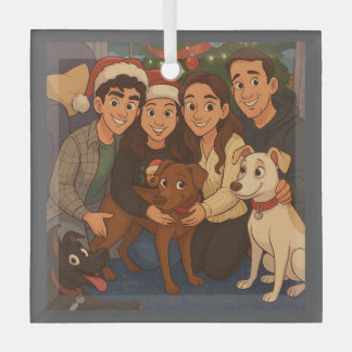 The pack at Christmas  Ornament Aus Glas