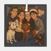 The pack at Christmas  Ornament Aus Glas (Rückseite)