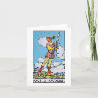 The Page of swords blank card Karte