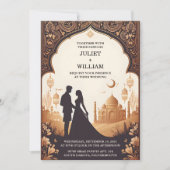 The Palace Hindi Henna Mehndi Indian Style Wedding Einladung (Vorderseite)