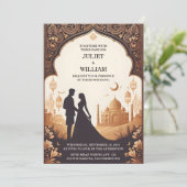 The Palace Hindi Henna Mehndi Indian Style Wedding Einladung (Stehend Vorderseite)