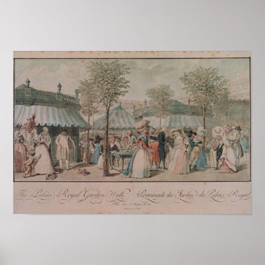 The Palais Royal Garden Walk, 1787 Poster (Vorne)