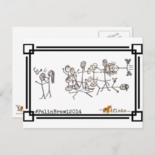 The Palin Brawl, von Jeanne Devon Postkarte (Vorne/Hinten)