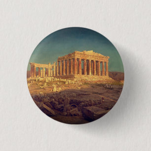 The Parthenon by F.E. Church - Athens Souvenir Button