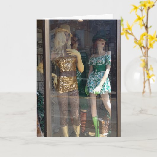 THE PARTY MANNEQUINS ARE READY TO PARTY BIRTHDAY KARTE (Gelbe Blume)