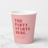 The Party Stars Here! Bold Font Wedding Pappbecher (Vorderseite)