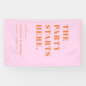 The Party Stars Here! Bold Font Wedding Welcome Banner (Horizontal)