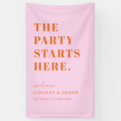 The Party Stars Here! Bold Font Wedding Welcome Banner (Vertikal)