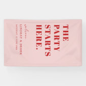 The Party Stars Here! Bold Font Wedding Welcome Banner (Horizontal)