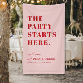 The Party Stars Here! Bold Font Wedding Welcome Banner
