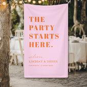 The Party Stars Here! Bold Font Wedding Welcome Banner