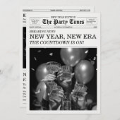 The Party Times Newspaper New Year New Era Einladung (Vorne/Hinten)