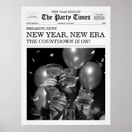 The Party Times Newspaper New Year New Era Poster