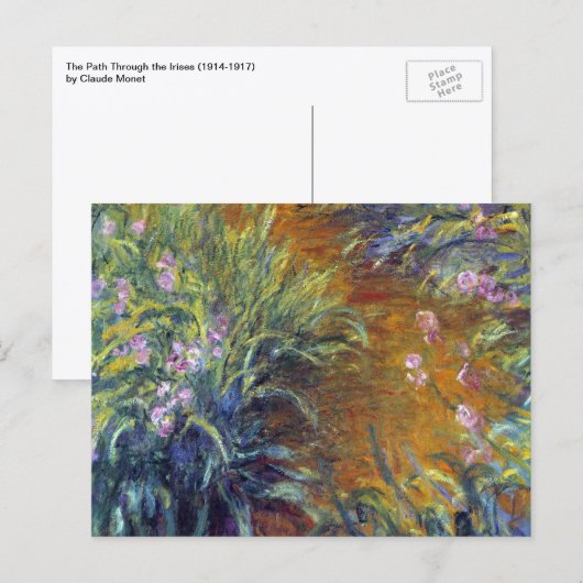 The Path Through the Irises by Claude Monet Postkarte (Vorne/Hinten)