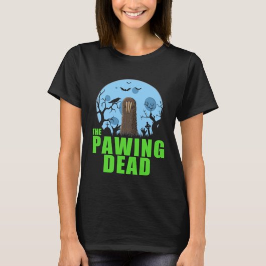 The Pawing Dead  Zombie Sloth Paw Halloween Costum T-Shirt (Vorderseite)