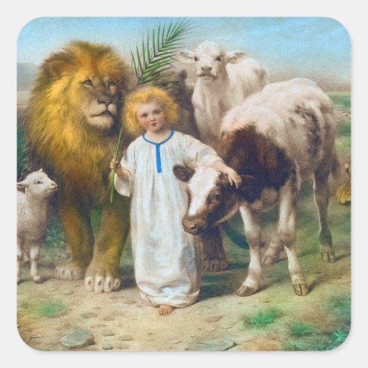 The Peace, 1896 von William Strutt Quadratischer Aufkleber (Vorderseite)