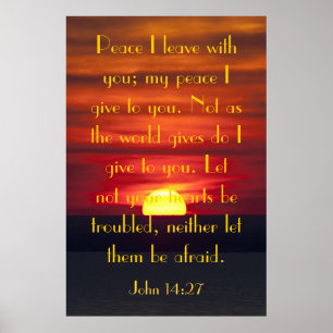 The Peace of Jesus Bible Vers John 14:27 Plakat