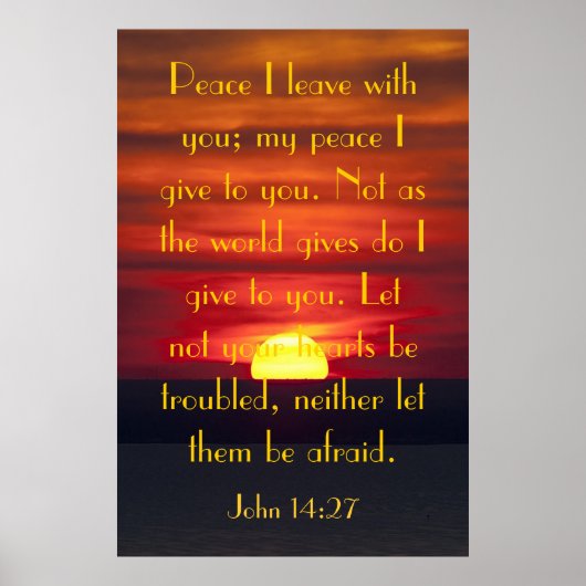 The Peace of Jesus Bible Vers John 14:27 Plakat (Vorne)