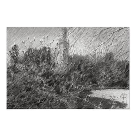 The Peace Palace – Graphite Landscape Elegance Poster (Vorderseite)