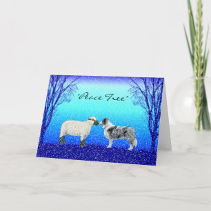 "The peace Tree" Border Collie Christmas Card Feiertagskarte