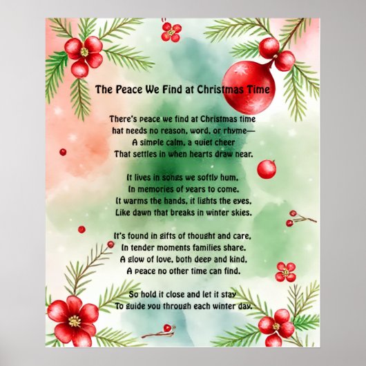 The Peace We Find at Christmas Time Poster (Vorne)