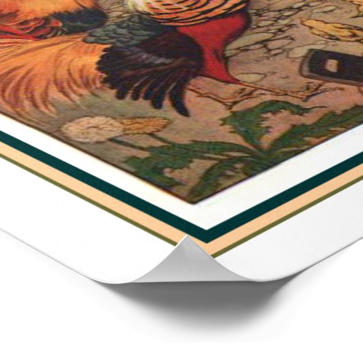 "The Peacock" Aesop Fable Print ca. 1919 Poster (Ecke)