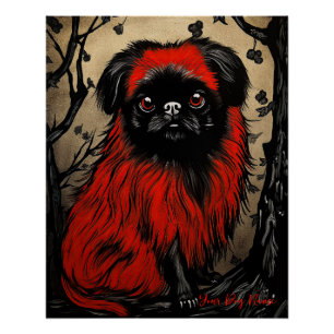The Pekingese Dog, Red and Black 001 - Ulises Dall Poster