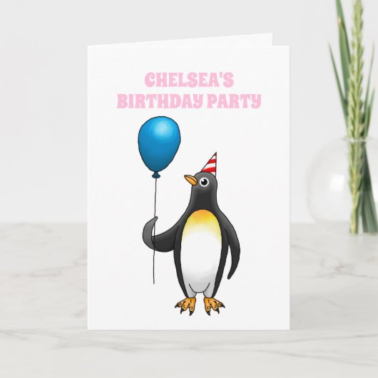 The Penguin's Birthday Party Einladung (Vorderseite)