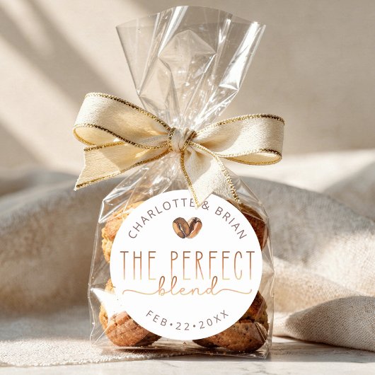 The Perfect Blend Coffee Wedding Shower Runder Aufkleber