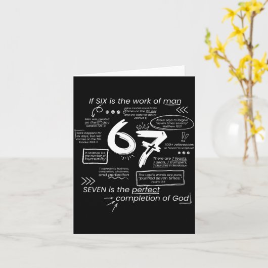 The Perfect Completion Of God 67 Meme Christian Bi Karte (Gelbe Blume)