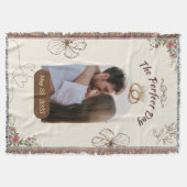 The Perfect Day Custom Wedding Pic w/Rings & Date Decke (Vorderseite)