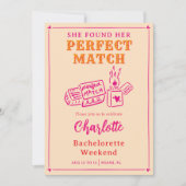 The Perfect Match Bachelorette Party Itinerary Einladung (Vorderseite)