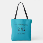 The perfect match couple name letter date blue sim tasche (Rückseite)