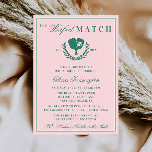 The Perfect Match Pickleball Club Brautparty Einladung