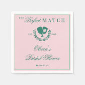The Perfect Match Pickleball Club Brautparty Serviette (Vorderseite)
