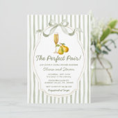 The Perfect Pair Couples Shower Pear Invitation Einladung (Stehend Vorderseite)