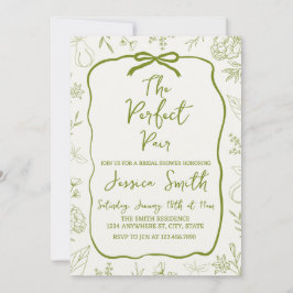 The Perfect Pair Green Bridal Shower Invitation Einladung