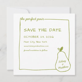 "The Perfect Pair" Green Pear Chic Wedding Foto Save The Date